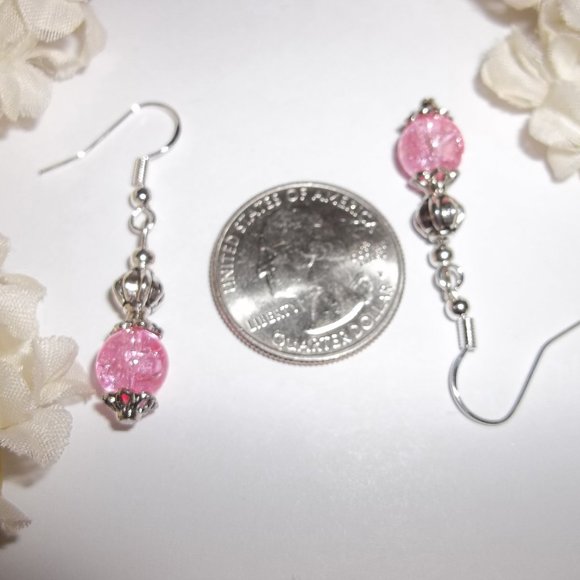 Pink Beaded Earrings Dangle & Drop Set NWT Jewelry Dangle Drop Accessory 5239 - Picture 3 of 8